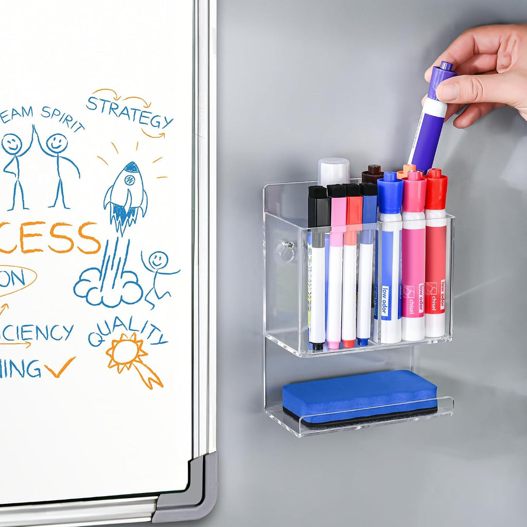 Dry Erase Marker Holder, Wall Mounted Marker Holder for Remotes, Makeup