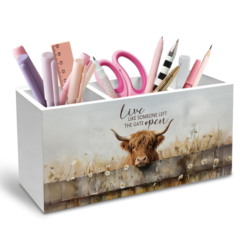 Rustic Giraffe Pen Holder for Desk, Giraffe Lover Gifts Pencil Organizer