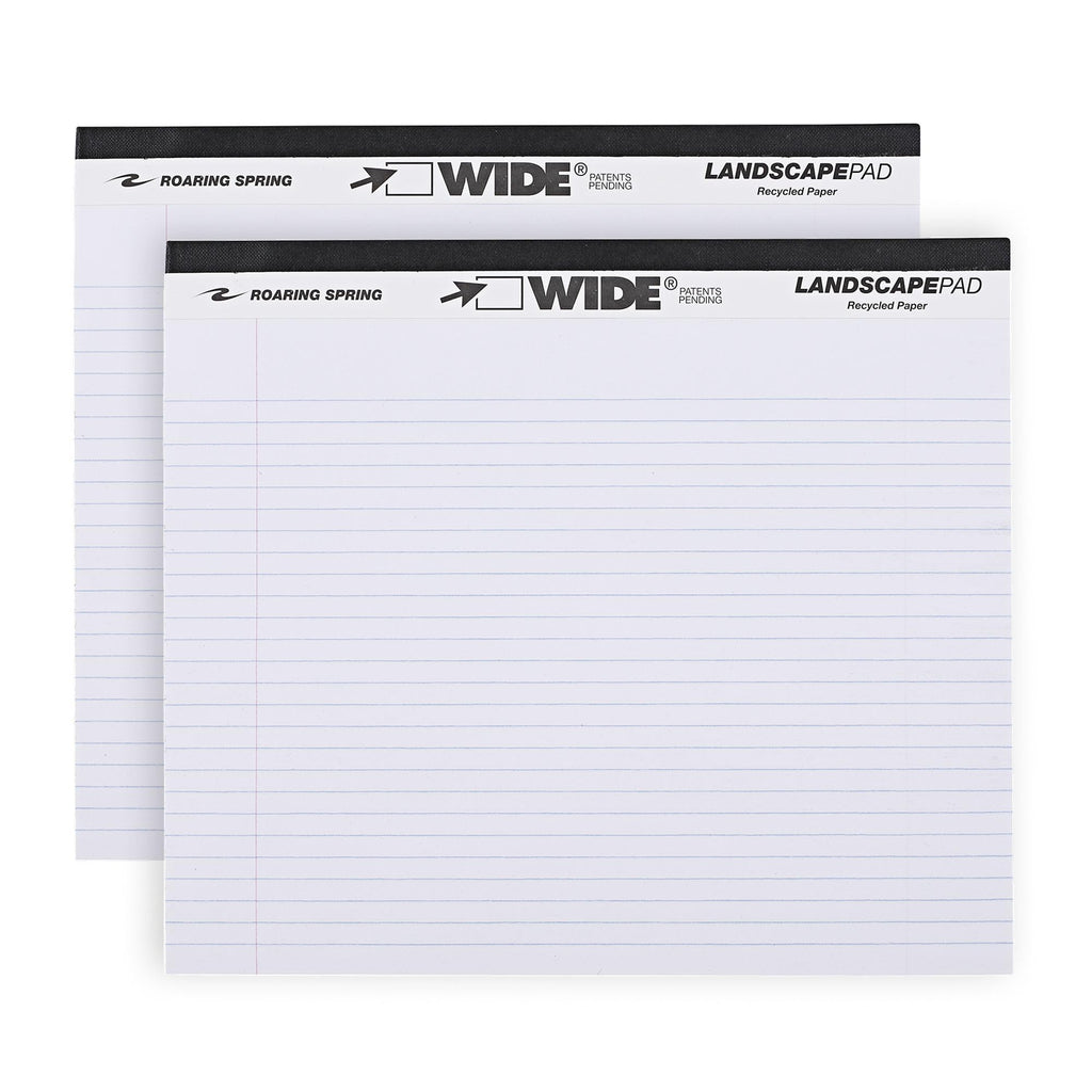 ROARING SPRING Wide Landscape Legal Pad, Canary Yellow, 2 Pads, 11" x 9.5"