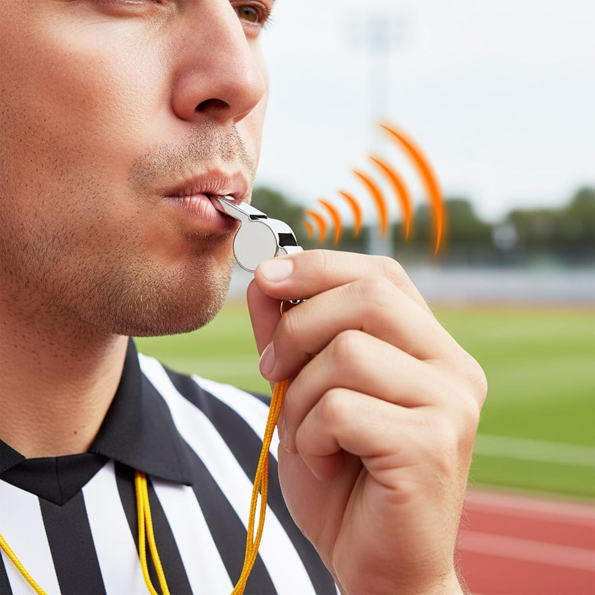 96 Pcs Stainless Steel Coach Whistle with Lanyard Loud for Referees
