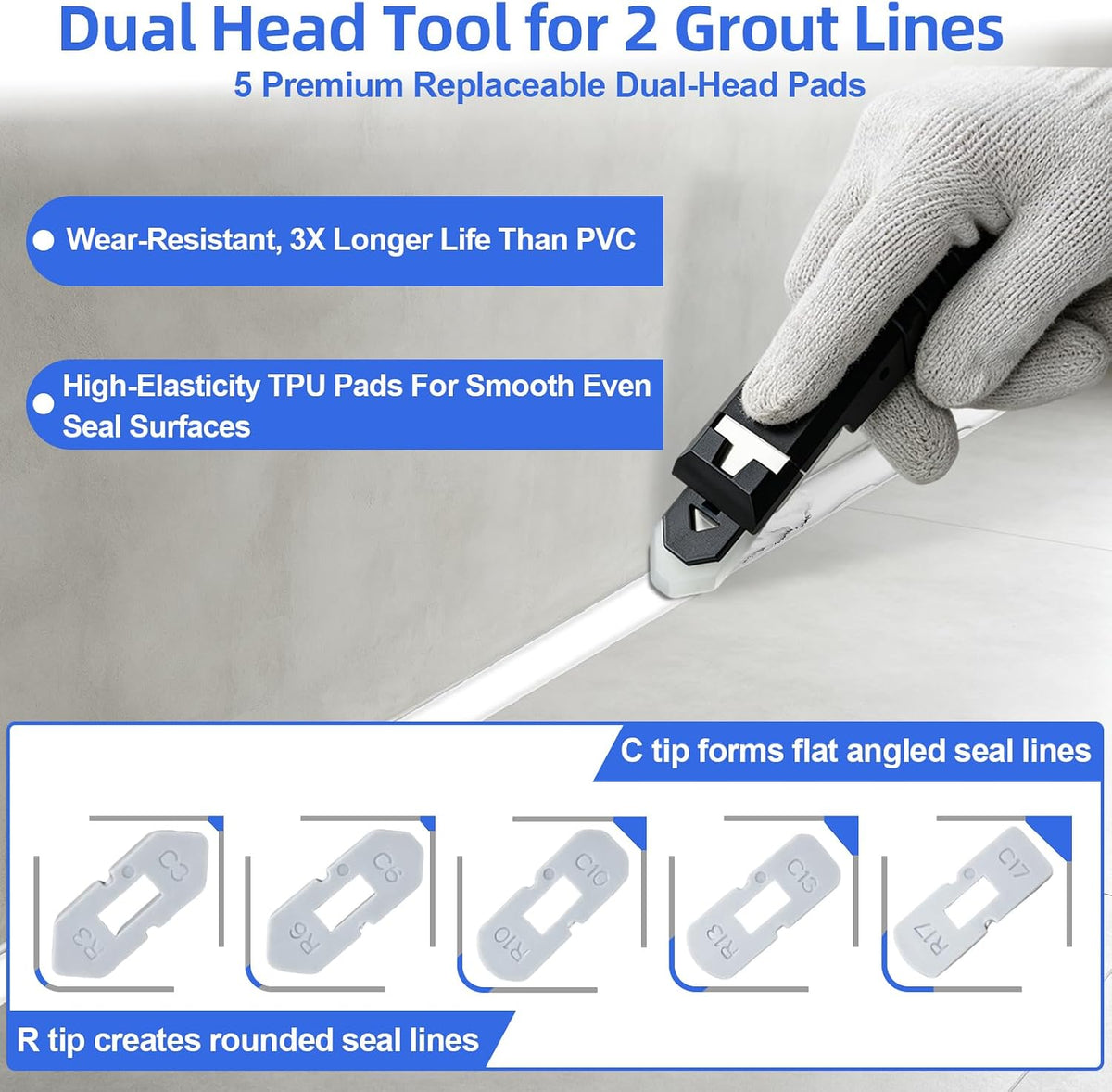 6 IN 1 Caulking Tool, Silicone Caulking Tool & Caulk Remover Tool Kit