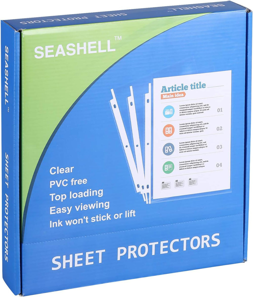 Seashell 250 Economy Sheet Protectors 8.5 x 11
