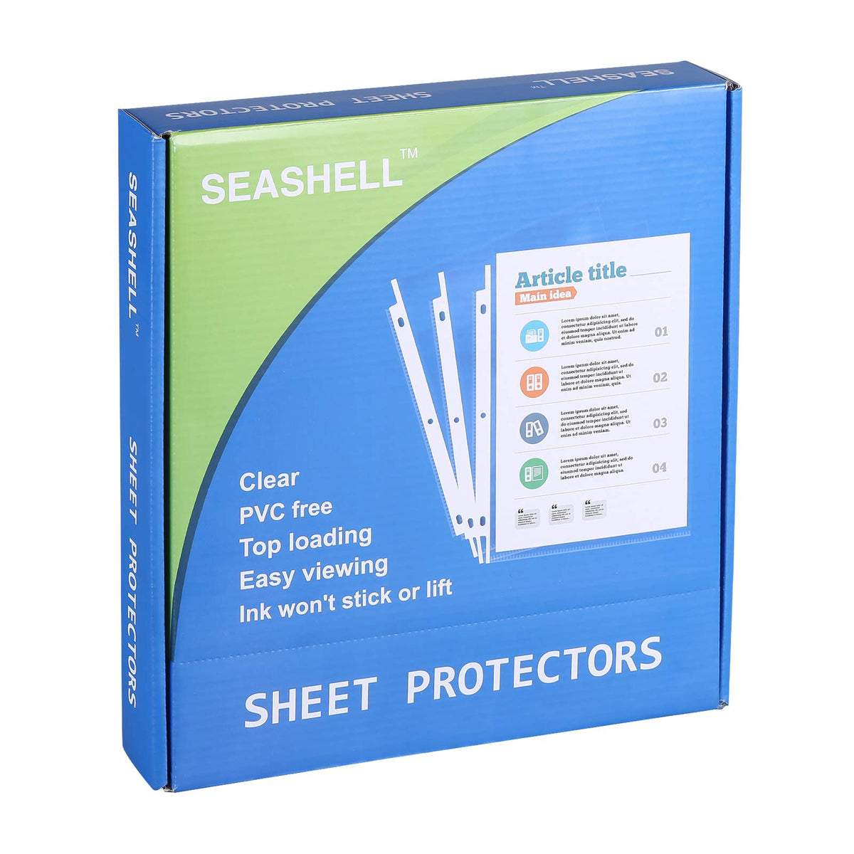 Seashell 250 Economy Sheet Protectors 8.5 x 11