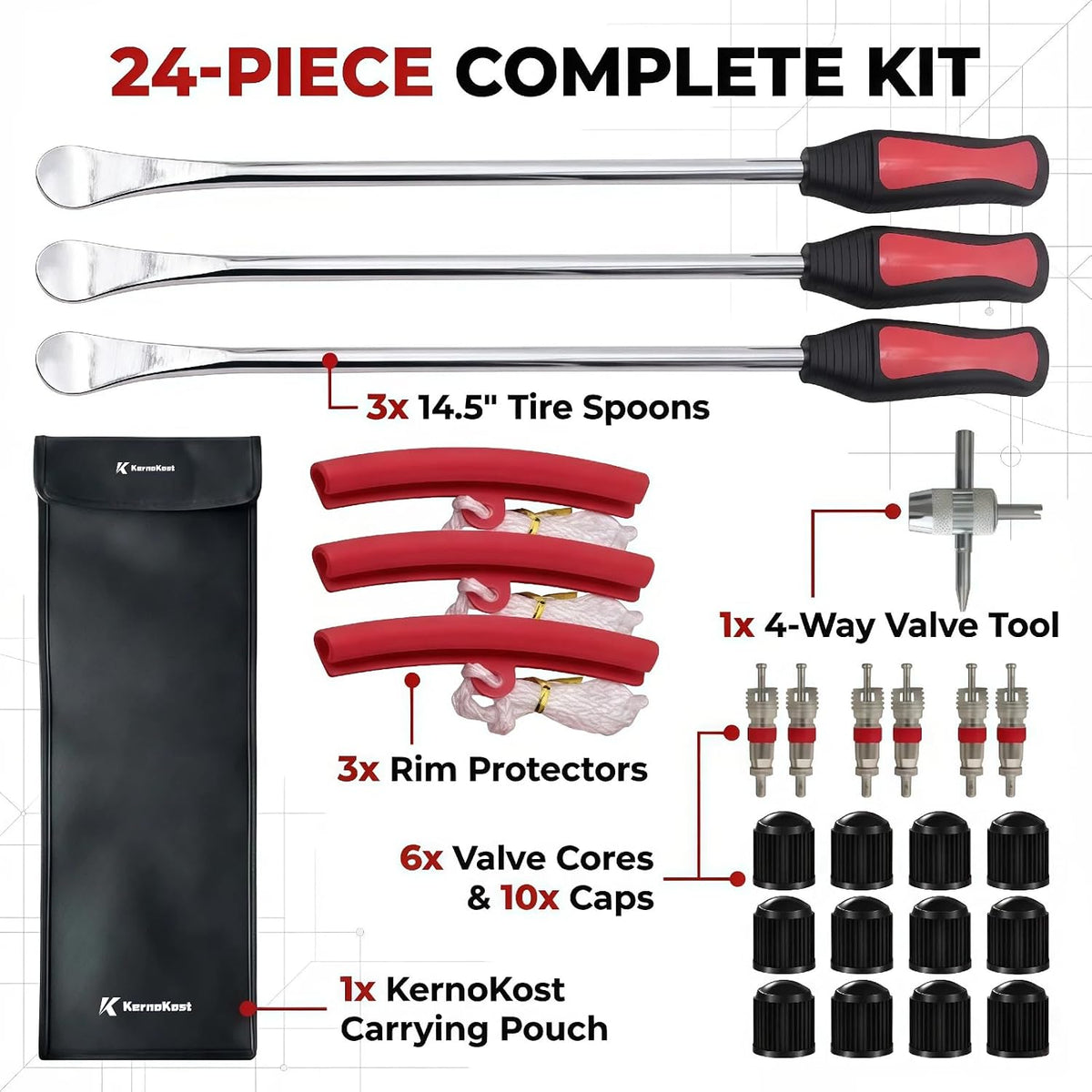 14.5" Tire Irons Kit with Rim Protectors