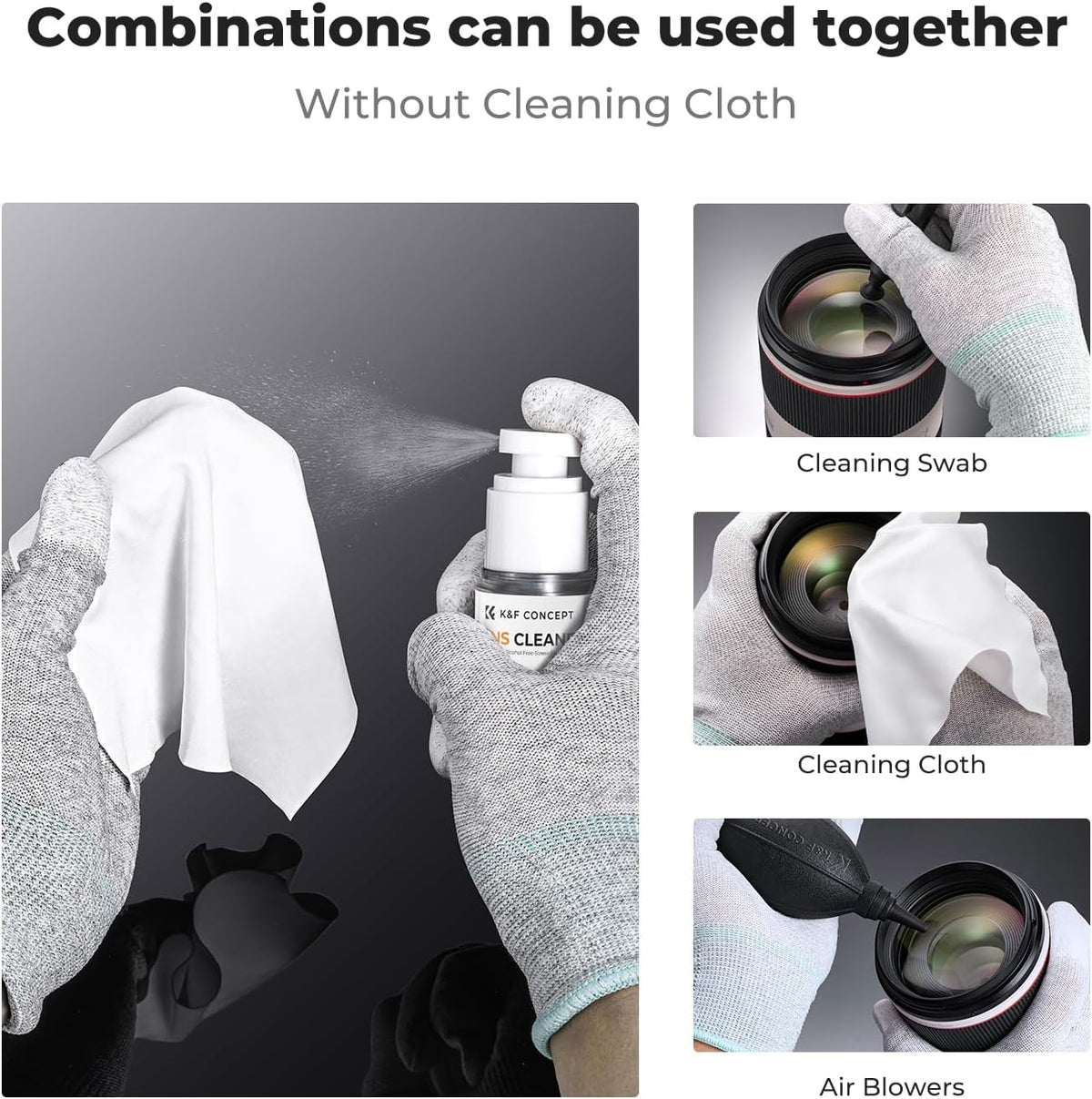 K&F CONCEPT Spray and Lens Cleaner Care Kit, Camera Lens Cleaner