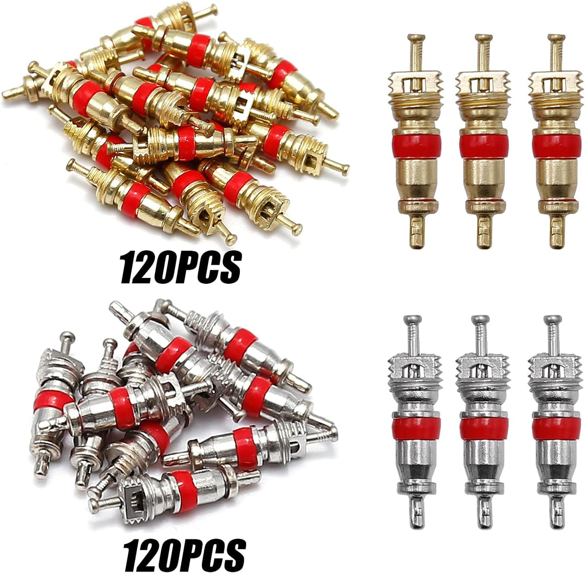 242pcs R134A Ac Valve Core Kit Valve Cores Kit AC Valve Core Removal Tool for Car A/C