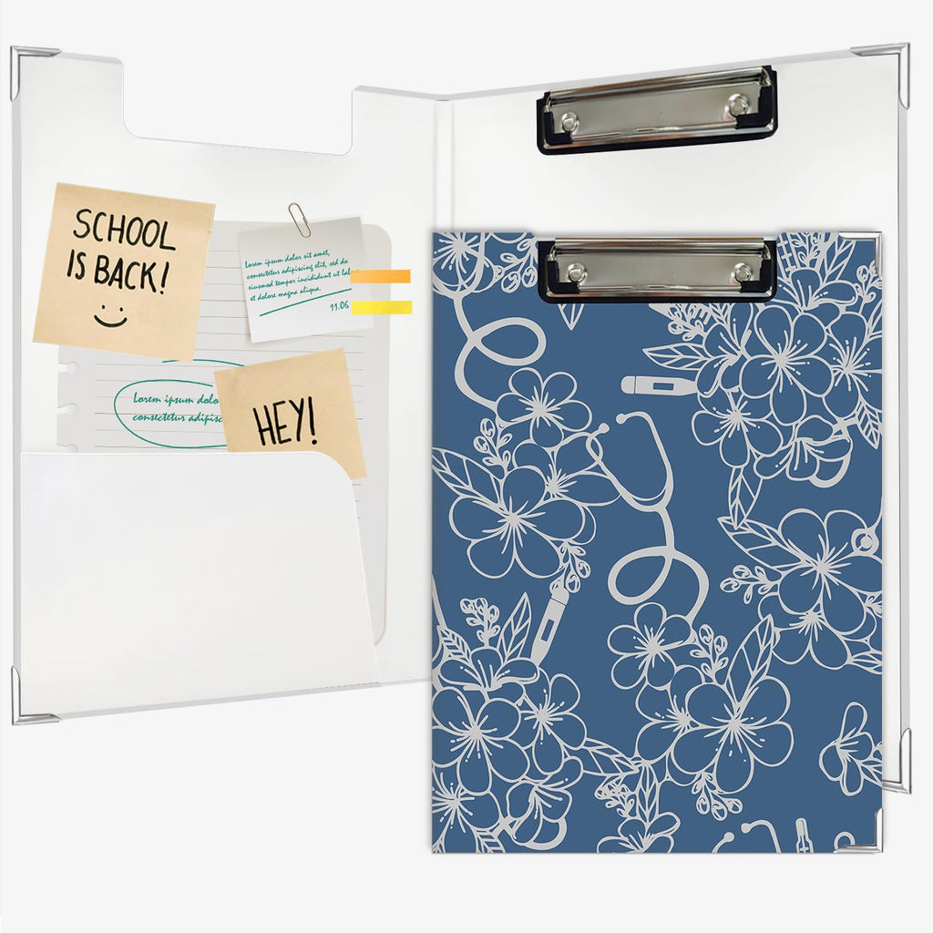 Lacama Nurse Clipboard with Storage for Office Classroom Desk, Blue Nurse Gift