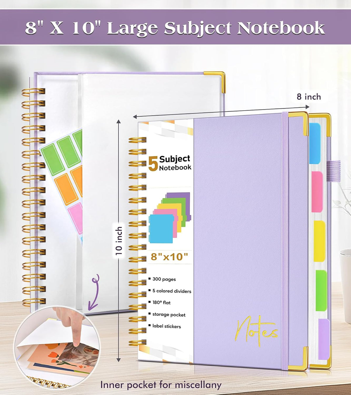 Spiral Notebook Journal with Removable Dividers Tabs