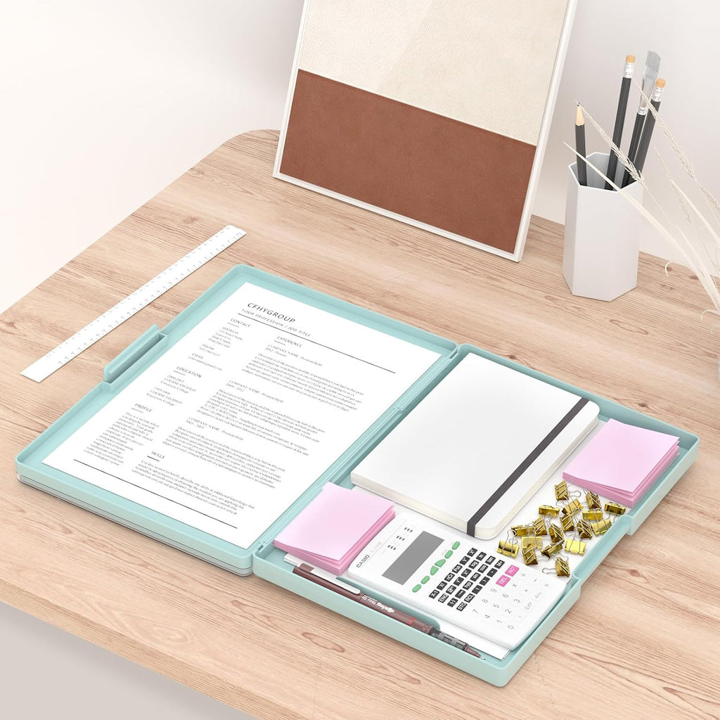Rimilak Clipboard with Storage,8.5x11 2 Compartment Clip Board, Dark Green