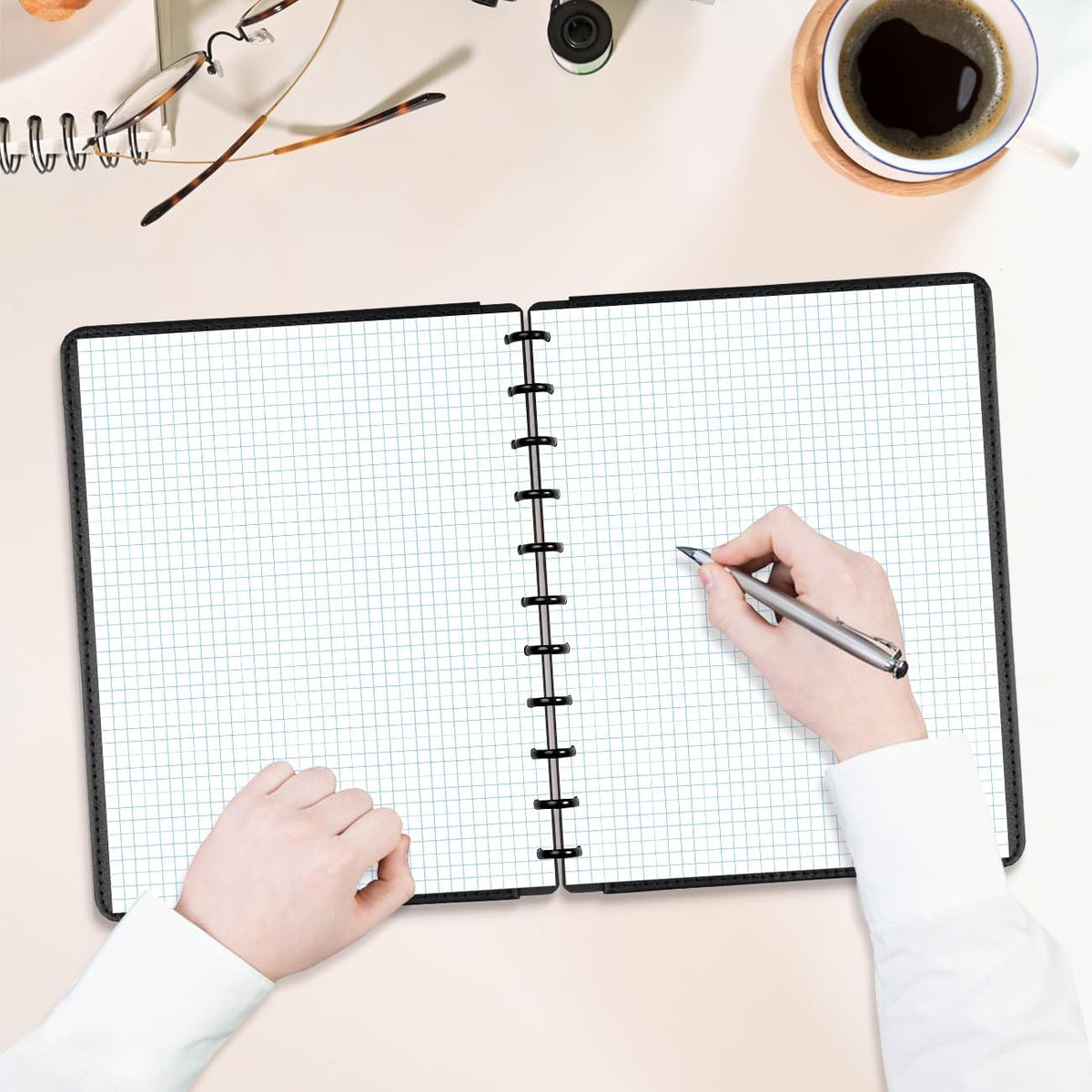A4 TUL Discbound Grid Filler Paper - 11 Disc Graph Paper