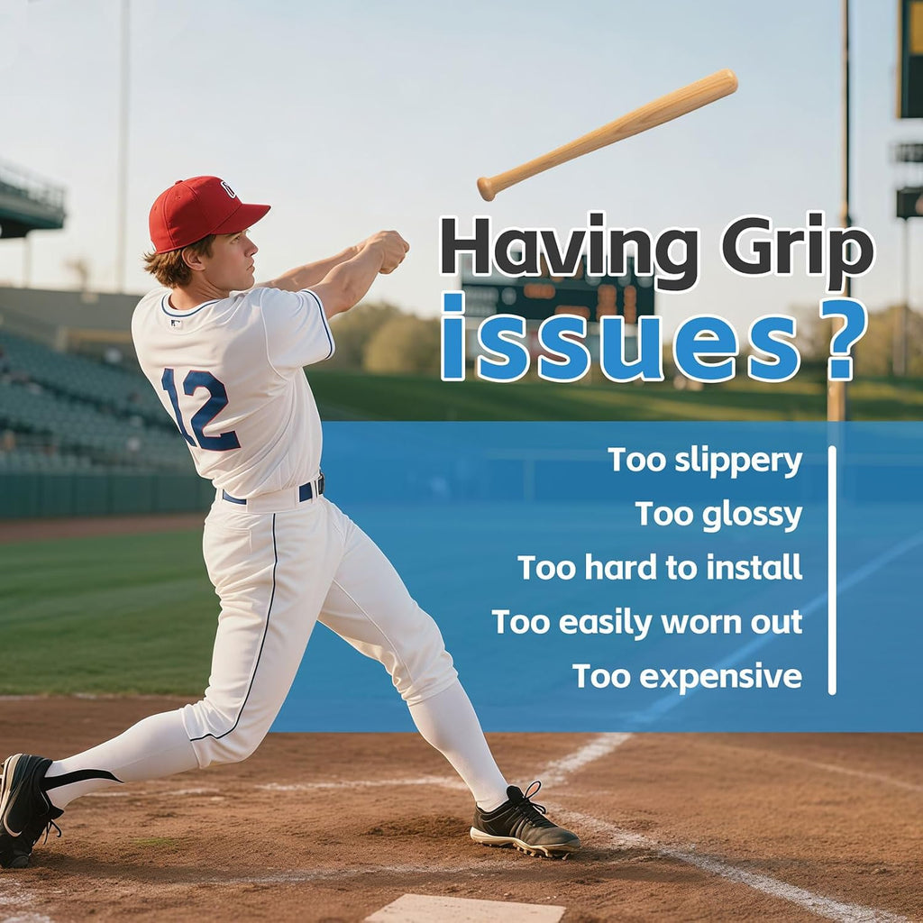 Maylanny 16.4 Ft x 1 in Pro Baseball Bat Grip Tape - PU with Starter Adhesive & Free