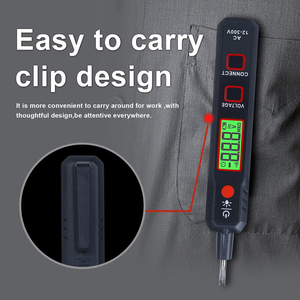Xin Tester 12V-300V AC Voltage Tester/Non-Contact and Contact Voltage Pen Tester