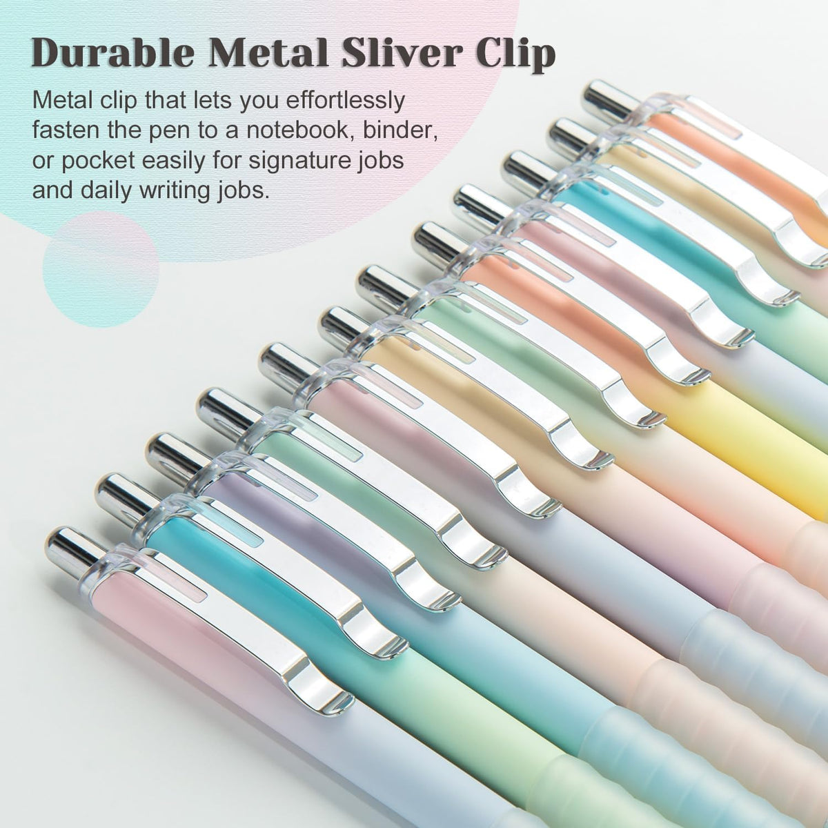 Aisibeiger Gel Pens Fine Point 0.7mm Black Ink Gel Pen Retractable Cute Pens for Smooth