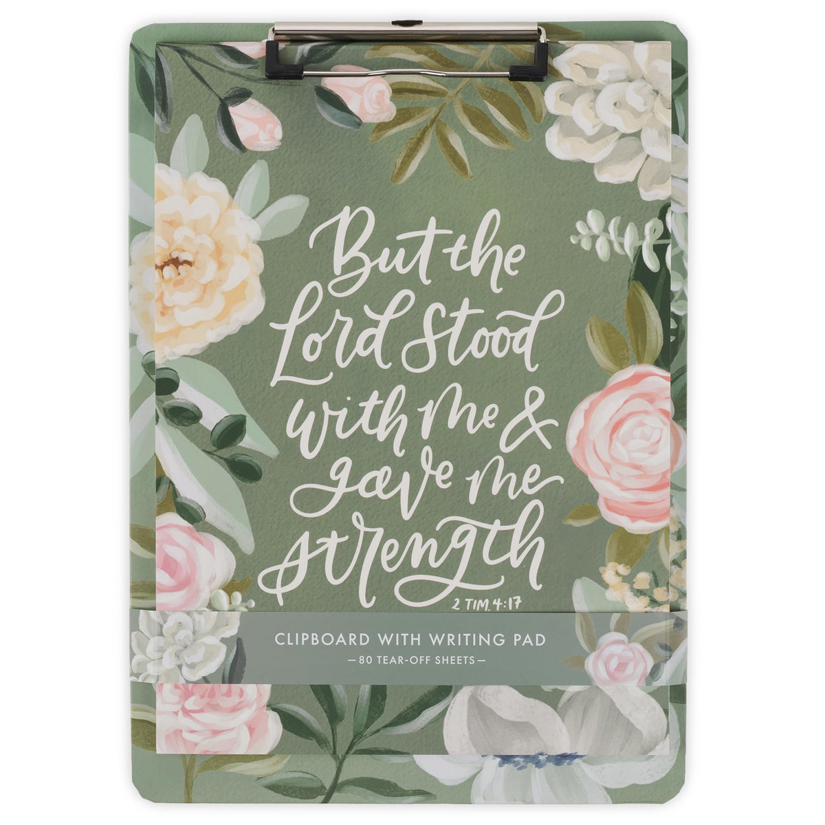 Christian Art Gifts Floral Clipboard with Notepad, Pink, 80 Sheets