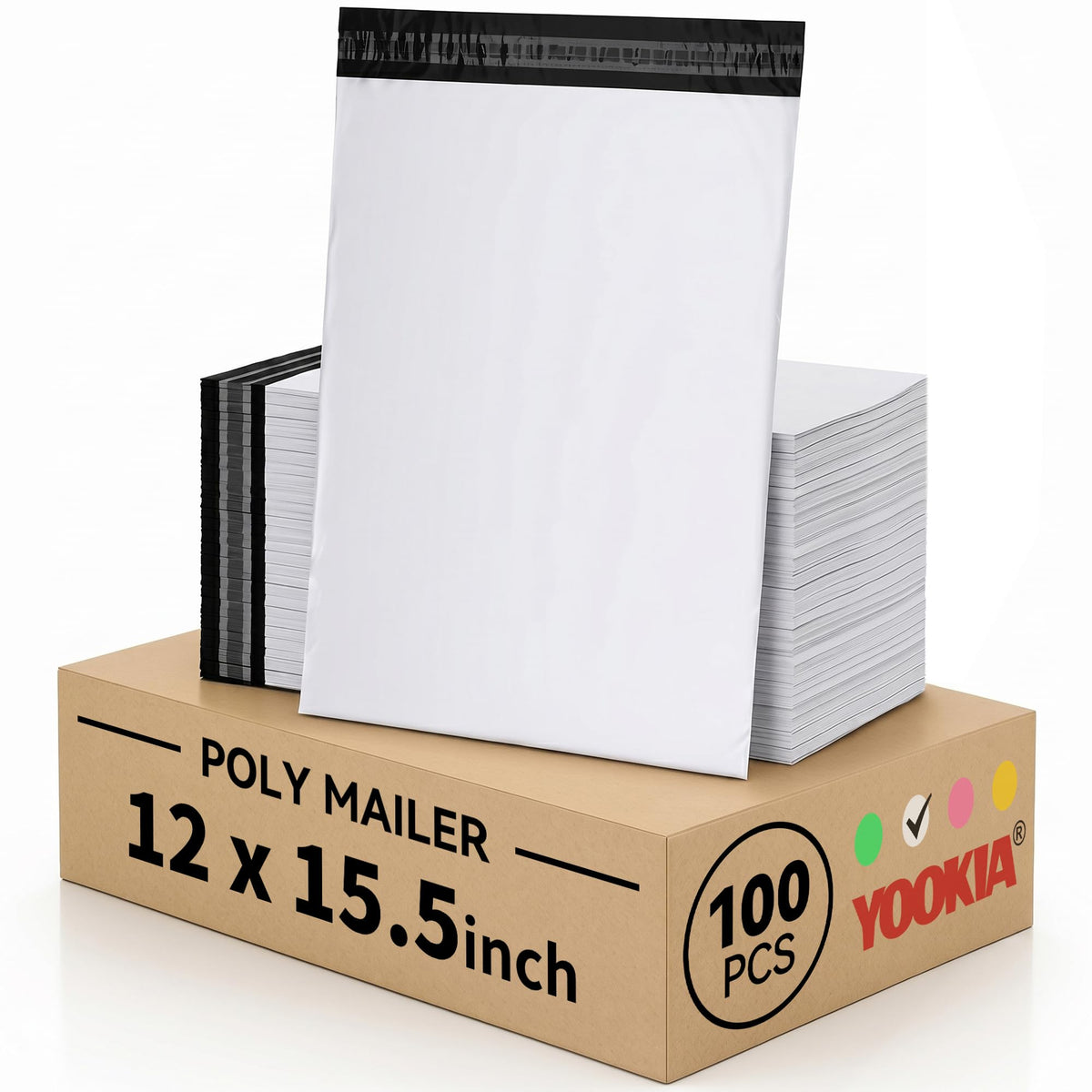 10x13" Poly Mailers 100PCS, 5-Layer Self-Seal Waterproof Shipping Bags for Clothes, Books