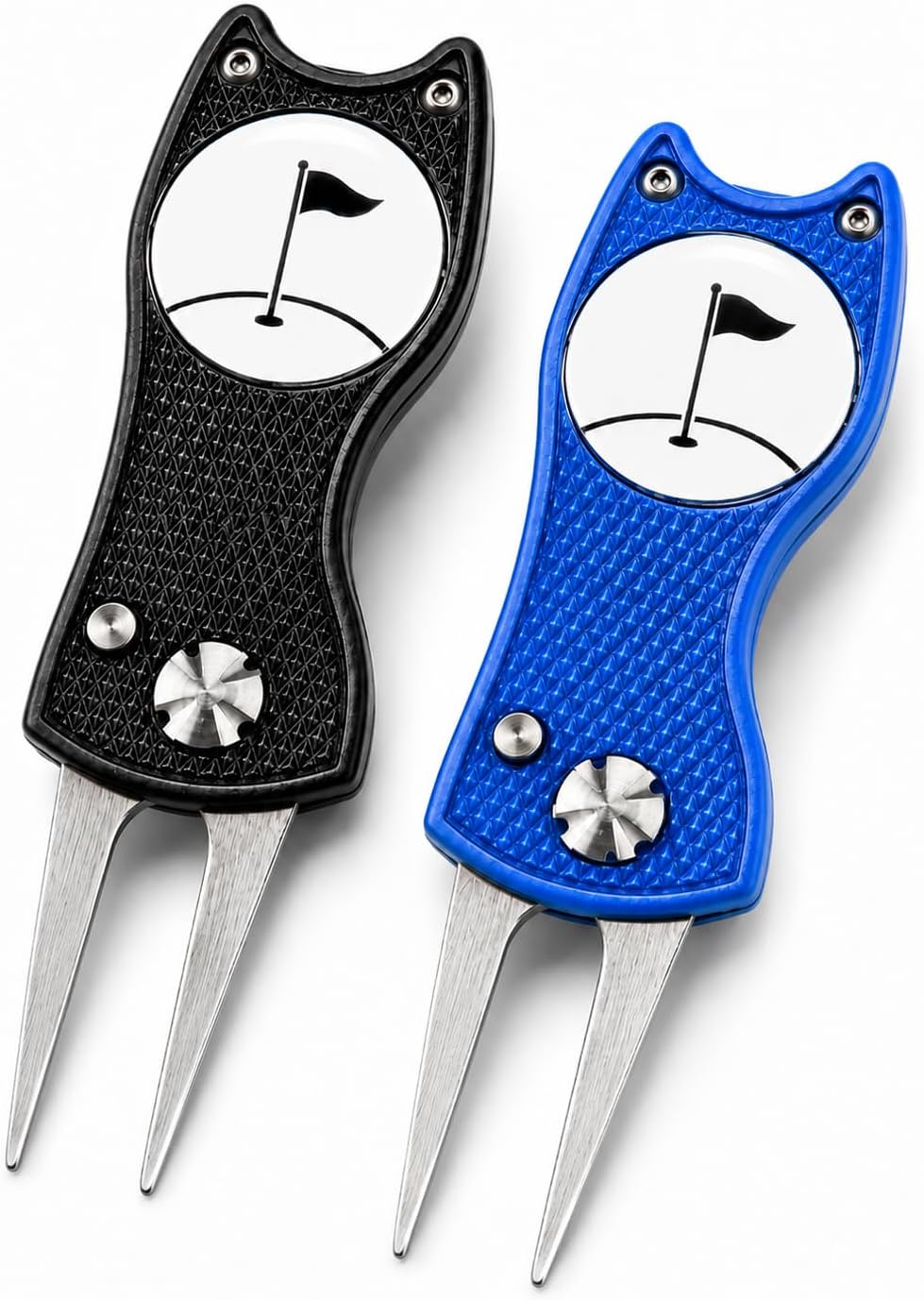 2 Pack Golf Divot Repair Tool with Magnetic Ball Marker