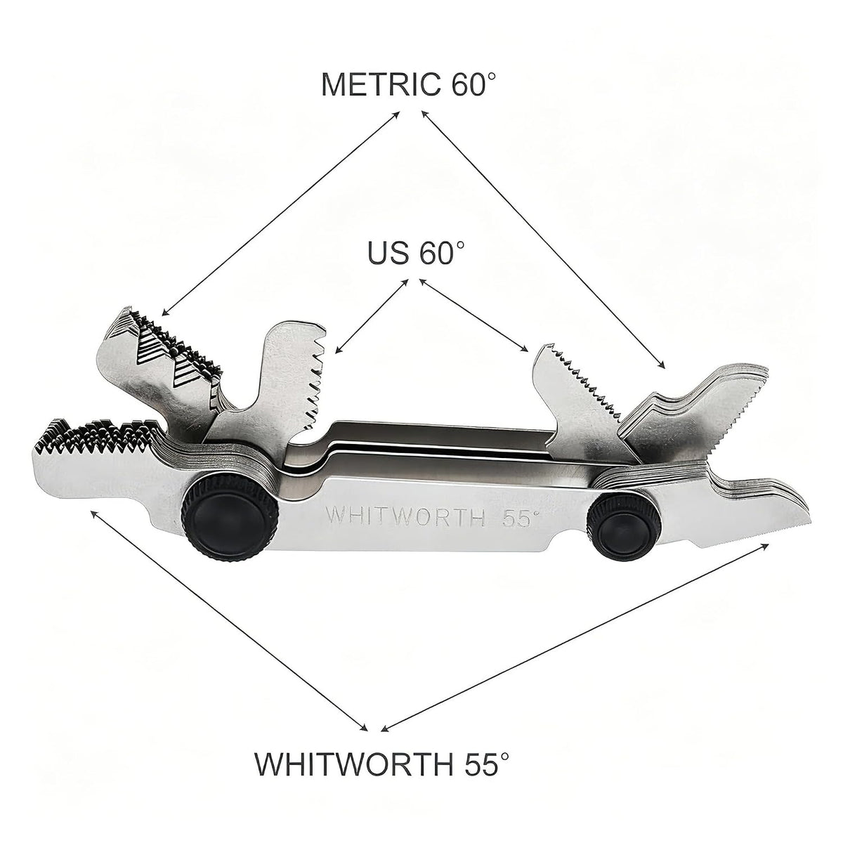 Thread Gauge Metric & Imperial & US Screw Gauge SAE Whitworth 55 Degree & Metric 60