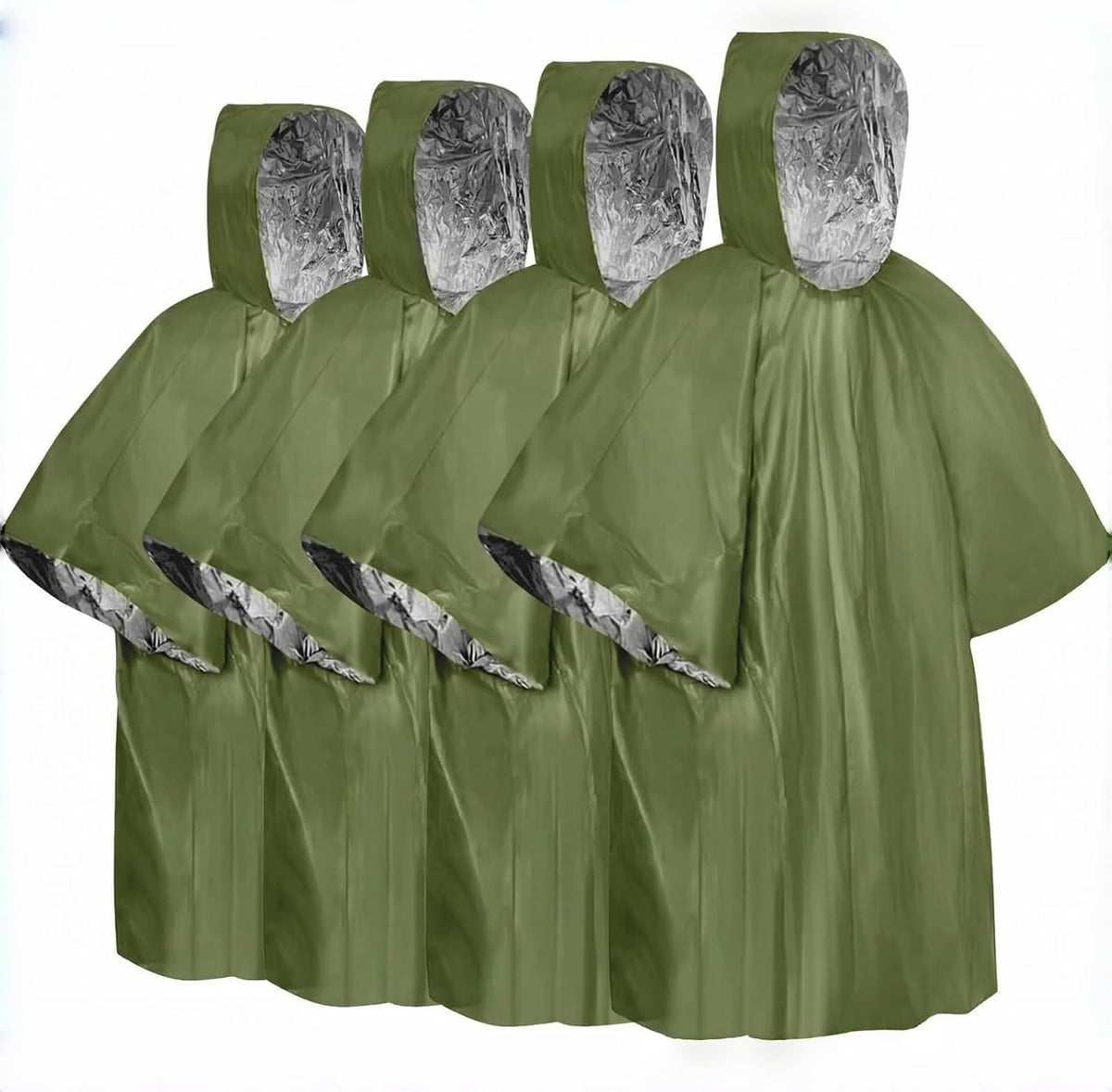 Emergency Poncho with Mylar Blanket Liner for Survival Gear, Waterproof