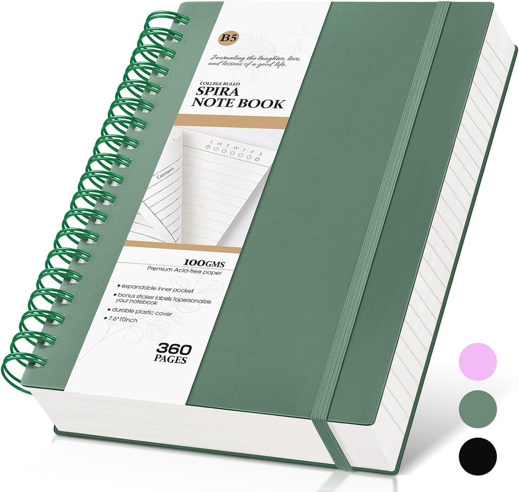 Spiral Notebook Journal, 360 Pages College Ruled Notebooks