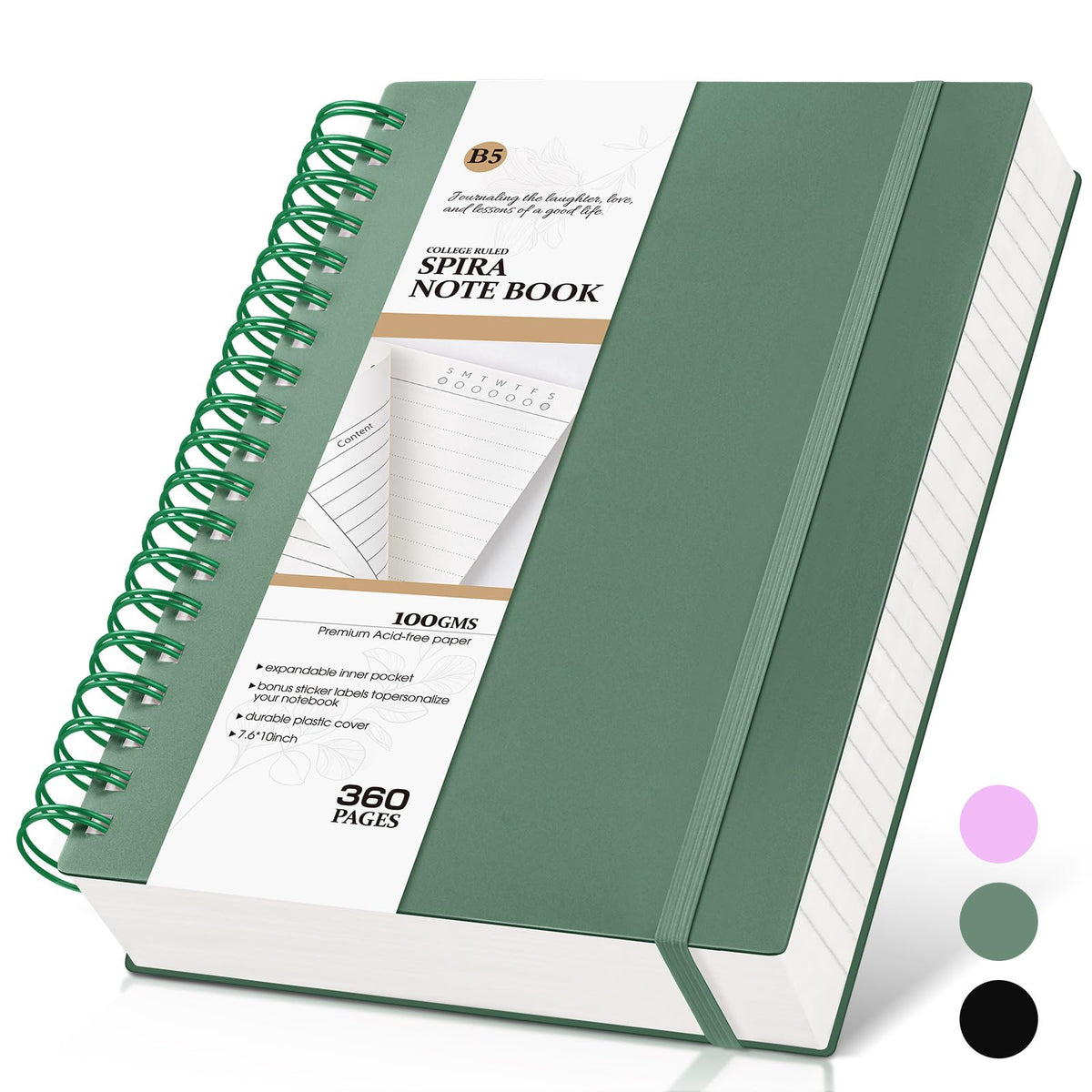 Spiral Notebook Journal, 360 Pages College Ruled Notebooks