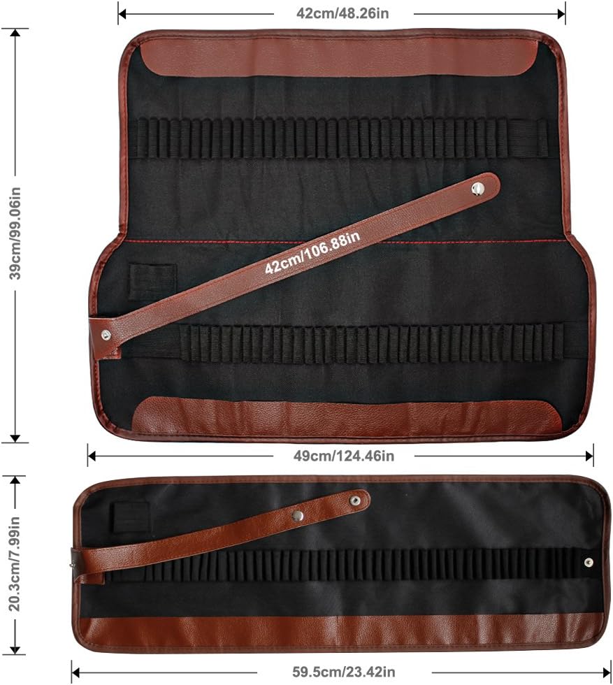 2 Pack Colored Pencils Roll, SENHAI 48 Slot+ 72 Slot Canvas Pencil Organizer Bag/Wrap