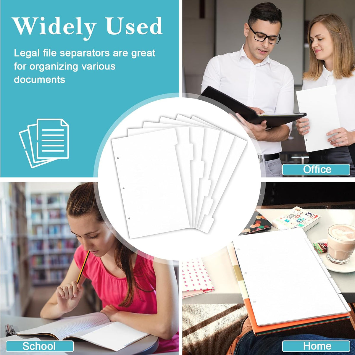18 Sheets 9x14 Inch Legal Size Tabbed Dividers 3 Ring Binder Legal Size Binder Dividers