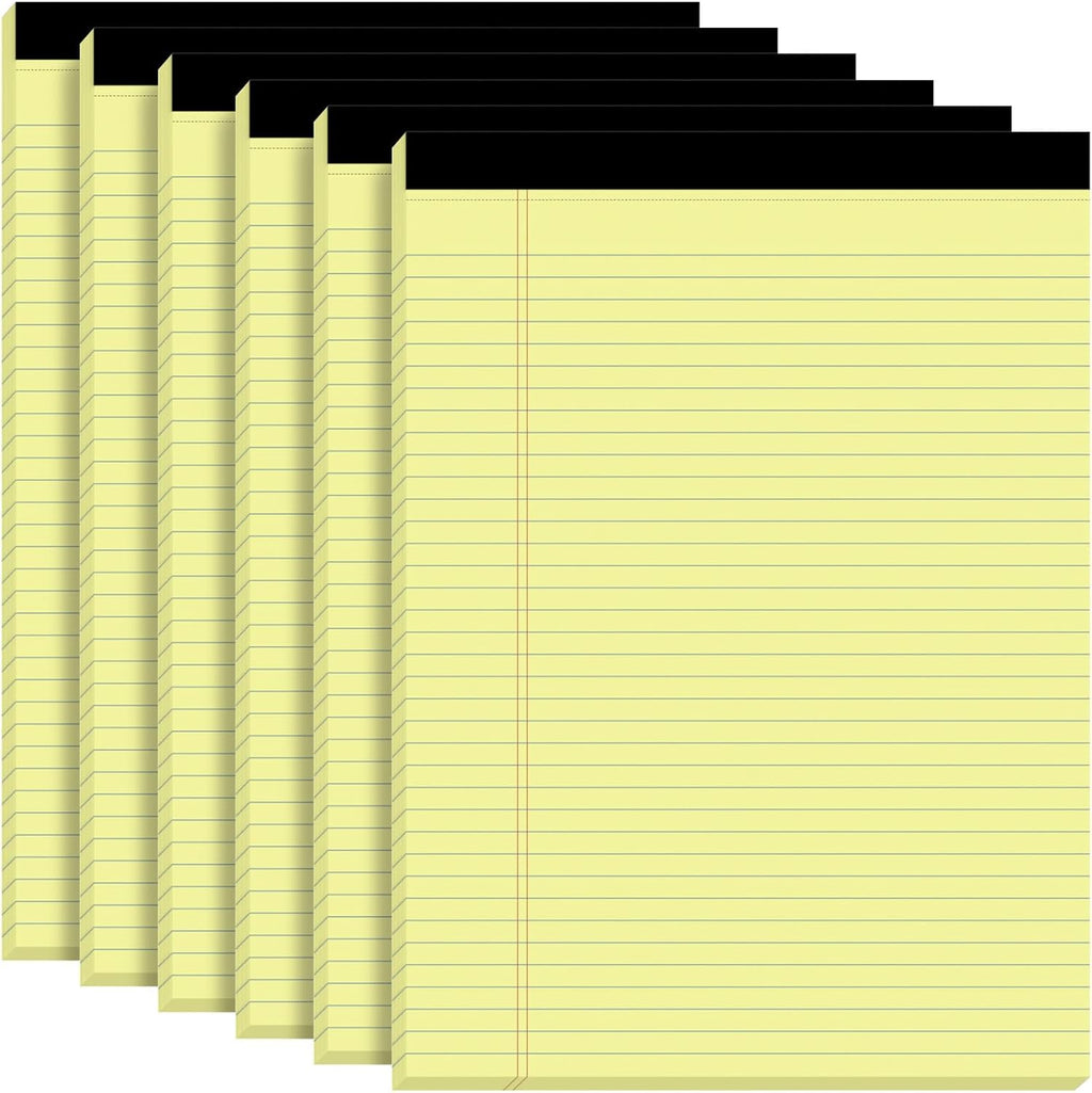 6 Pack Yellow Legal Pads, 8.5 x 11 College Ruled Notepads, 30 Sheets Each