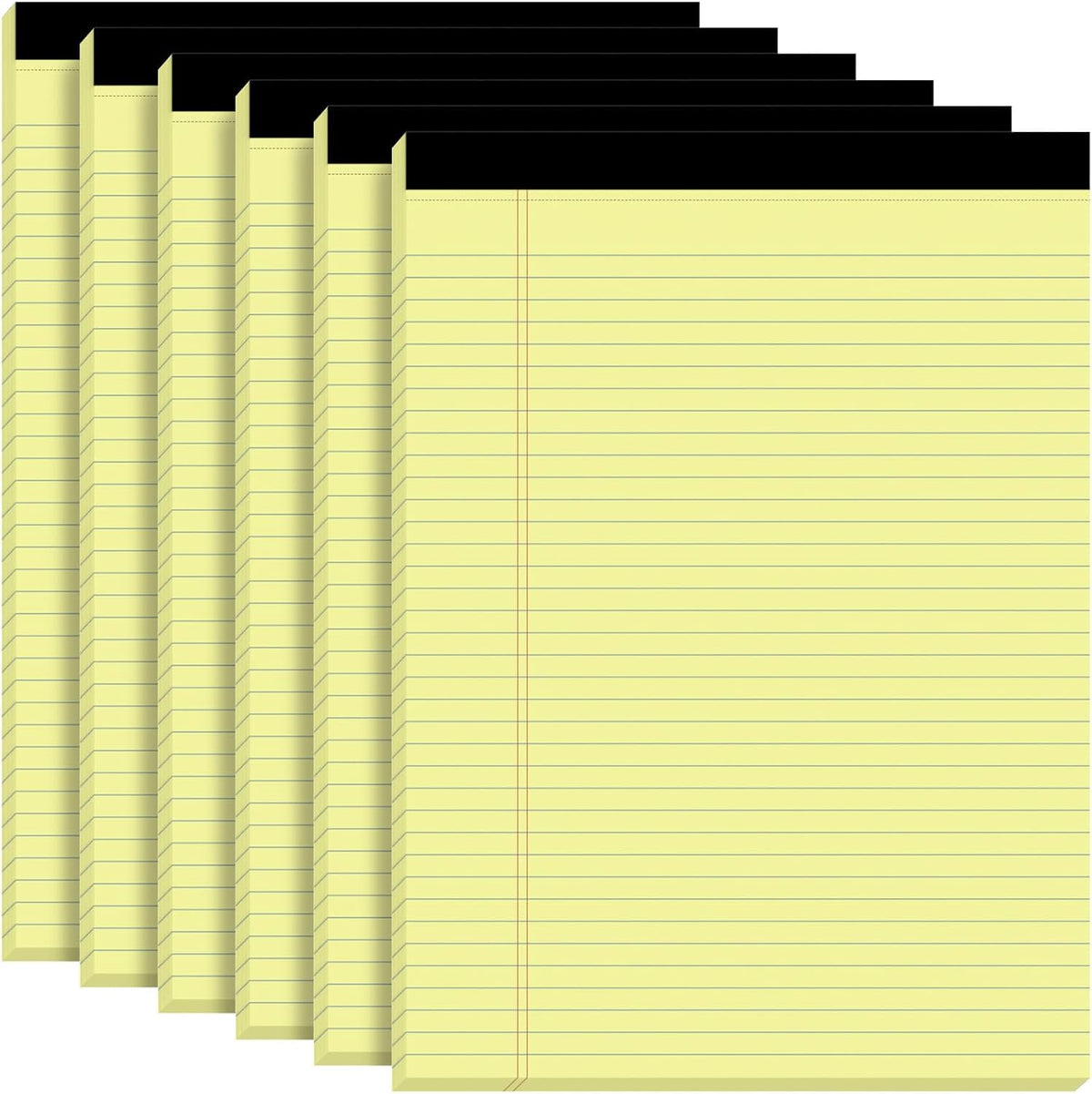 6 Pack Yellow Legal Pads, 8.5 x 11 College Ruled Notepads, 30 Sheets Each