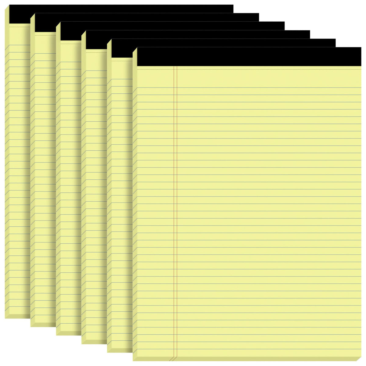 6 Pack Yellow Legal Pads, 8.5 x 11 College Ruled Notepads, 30 Sheets Each
