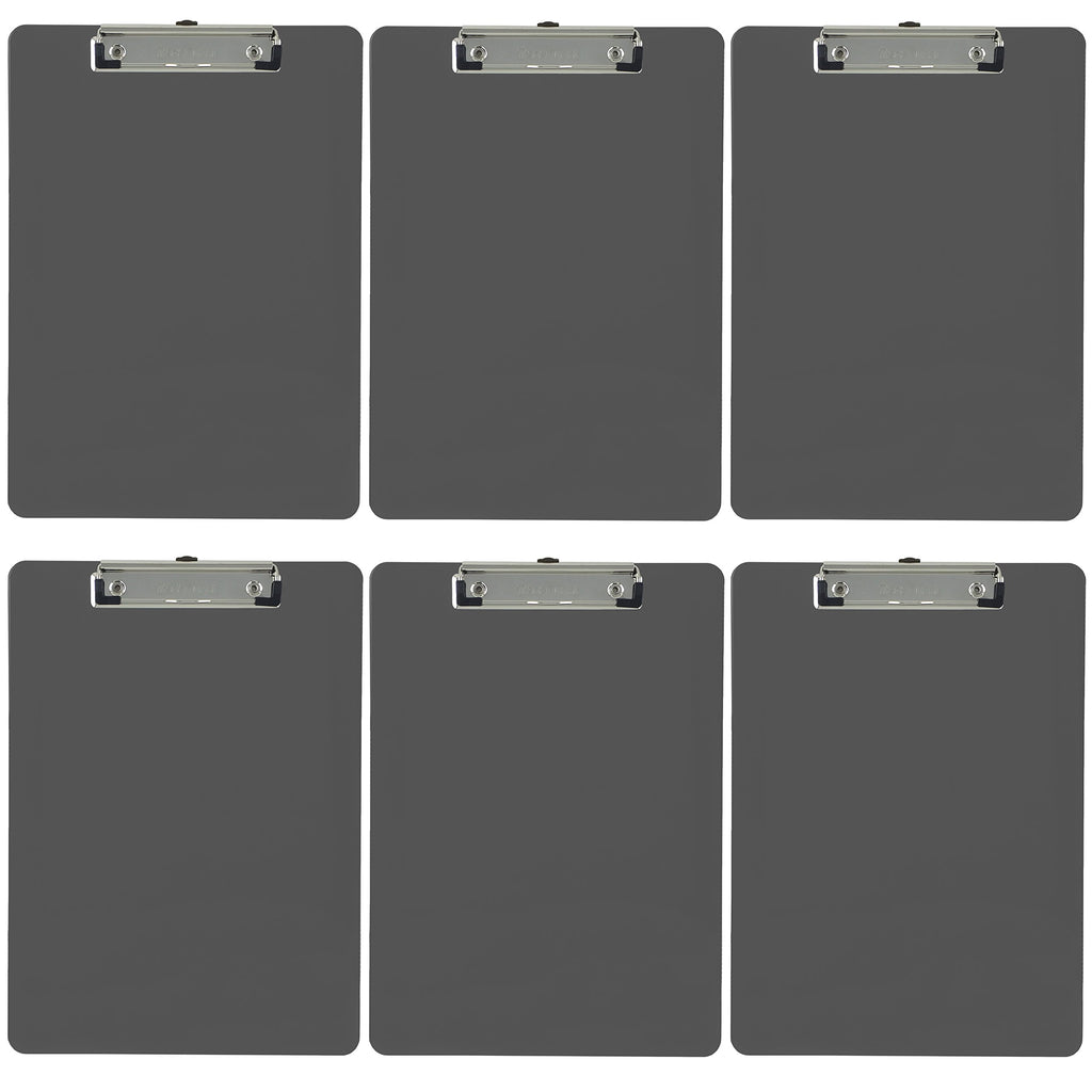 Trade Quest Black Plastic Clipboards Letter Size Low Profile (6-Pack)