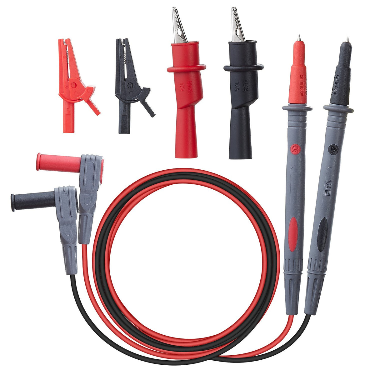 WGGE WG-011 Silicone Multimeter Leads with Safety Alligator Clips