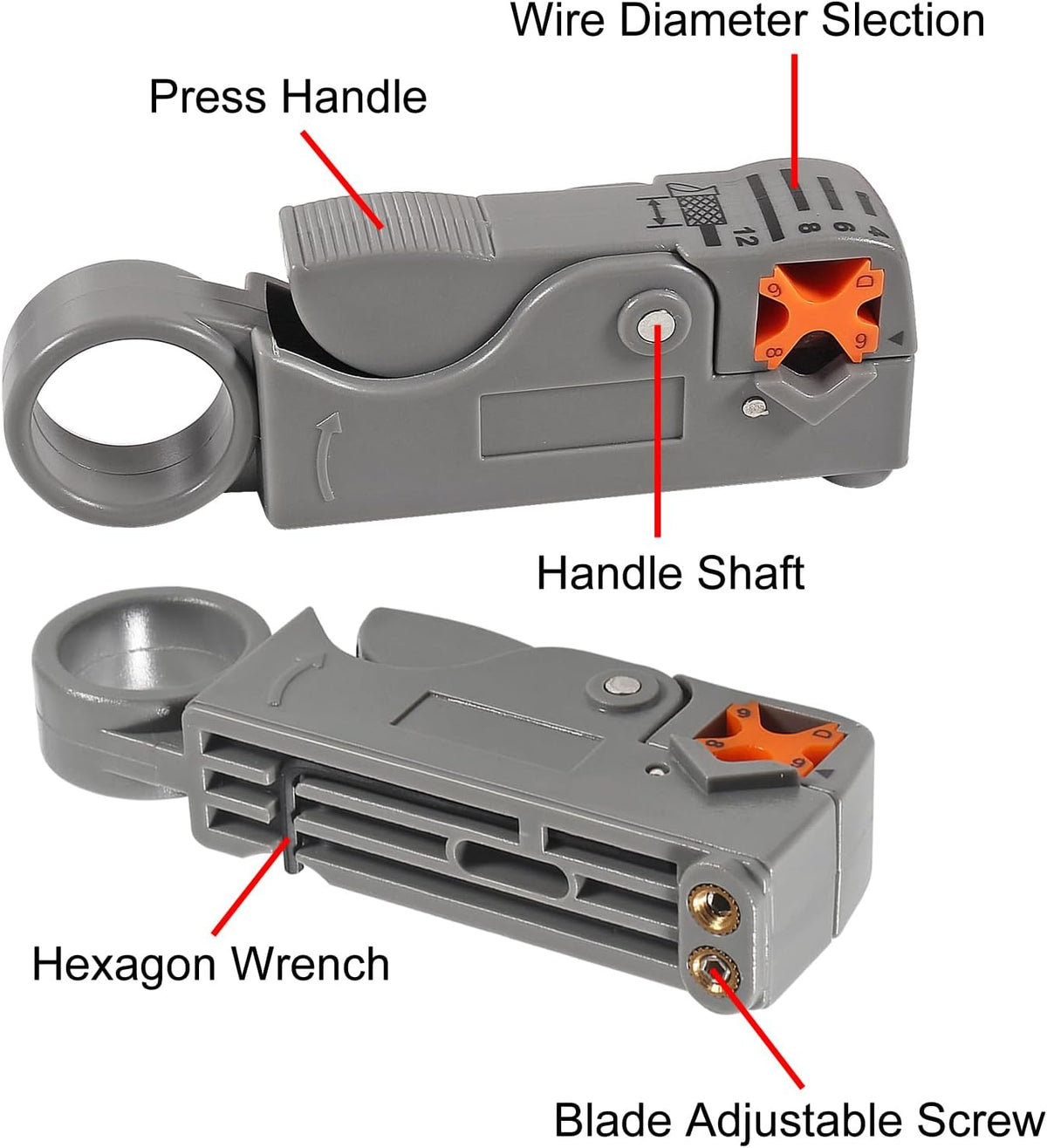 10Pcs F Type RG6 Compression Connectors Coaxial Cable Crimper Kit with Wire Stripper
