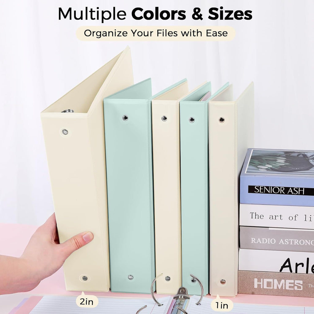 SKYDUE 1 Inch 3 Ring Binder with 8 Tab Dividers & 24 Labels