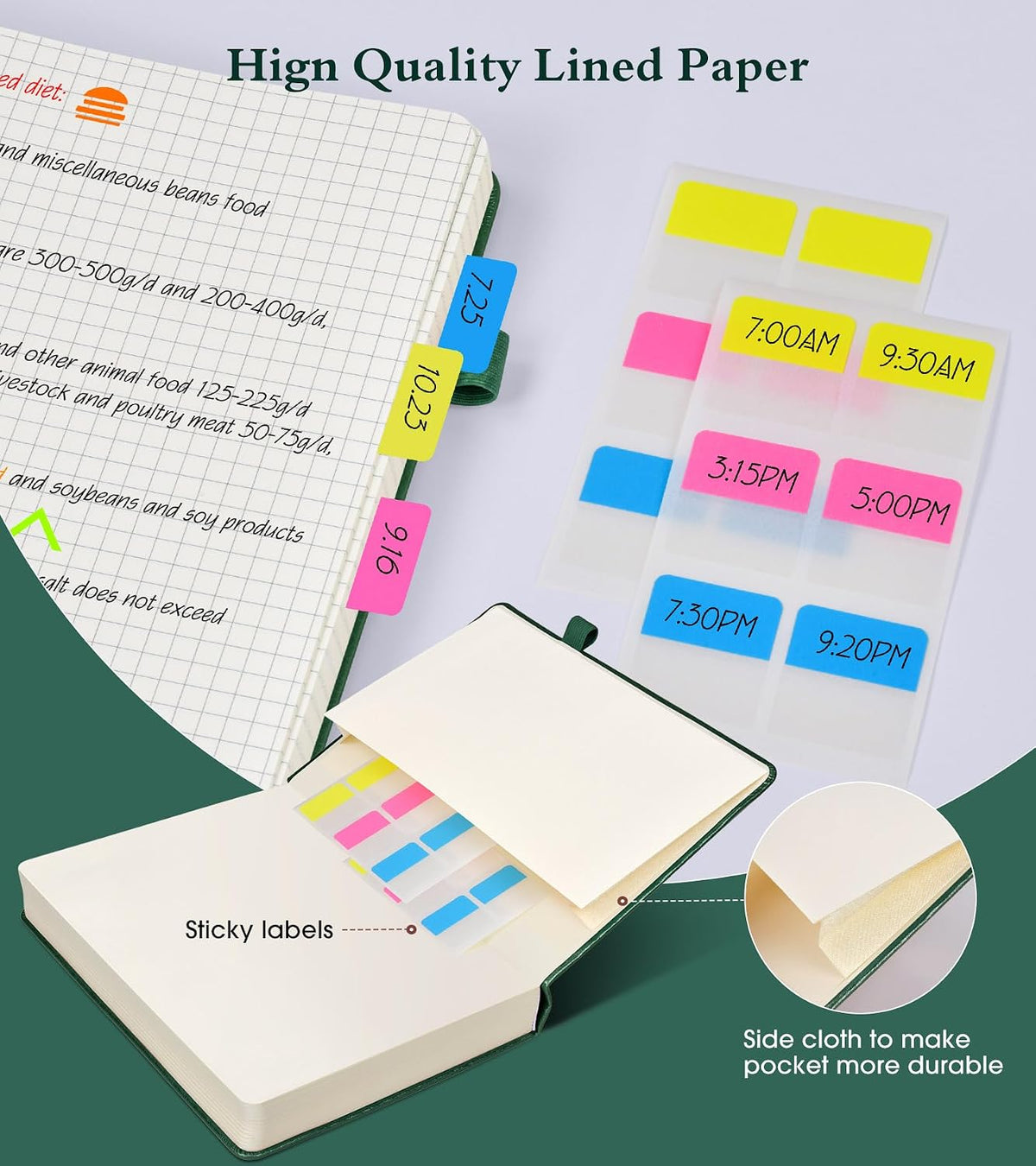 Ansopu Graph Paper Notebook Journal, 360 Numbered Pages Grid Notebooks