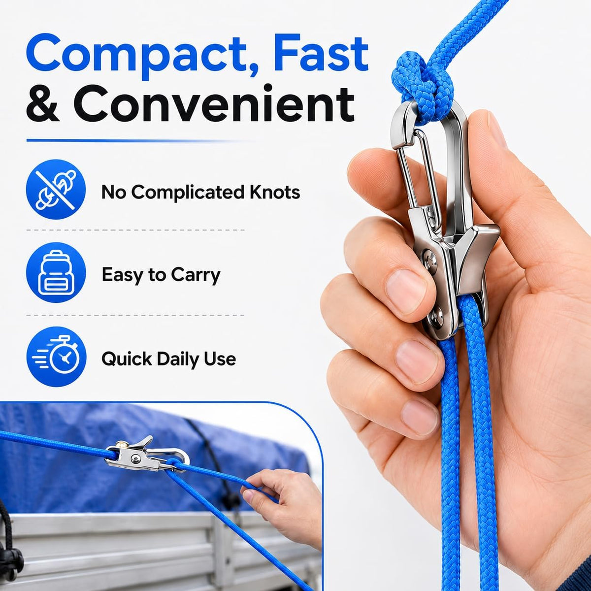 6-Pack Paracord Adjusters,Rope Tightening Tool & Tensioner
