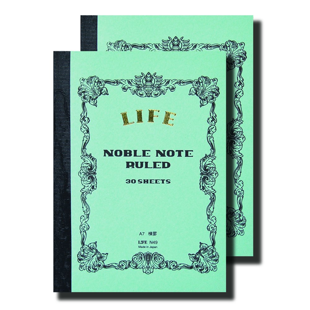 Life Noble Notebook, A7, Grid, N47, Set of 2