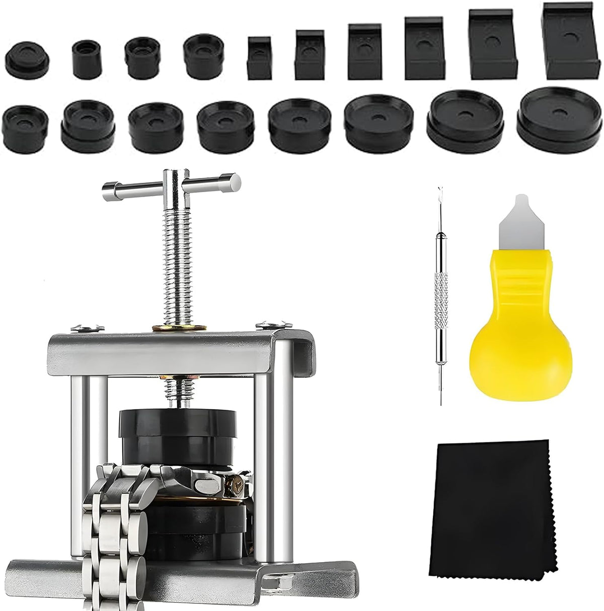 18 Modes Watch Press Tool Set, Professional Watch Back Case Closer Repair Kit with 18