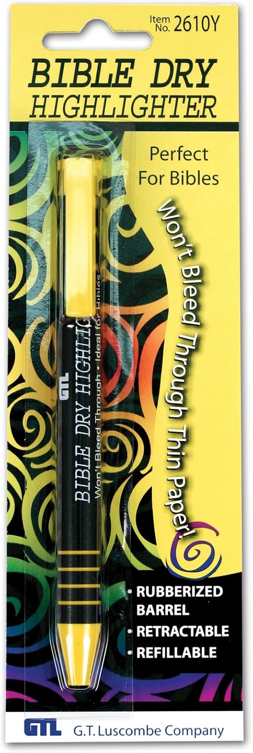 G T Luscombe Bible Dry Highlighter - Yellow Carded