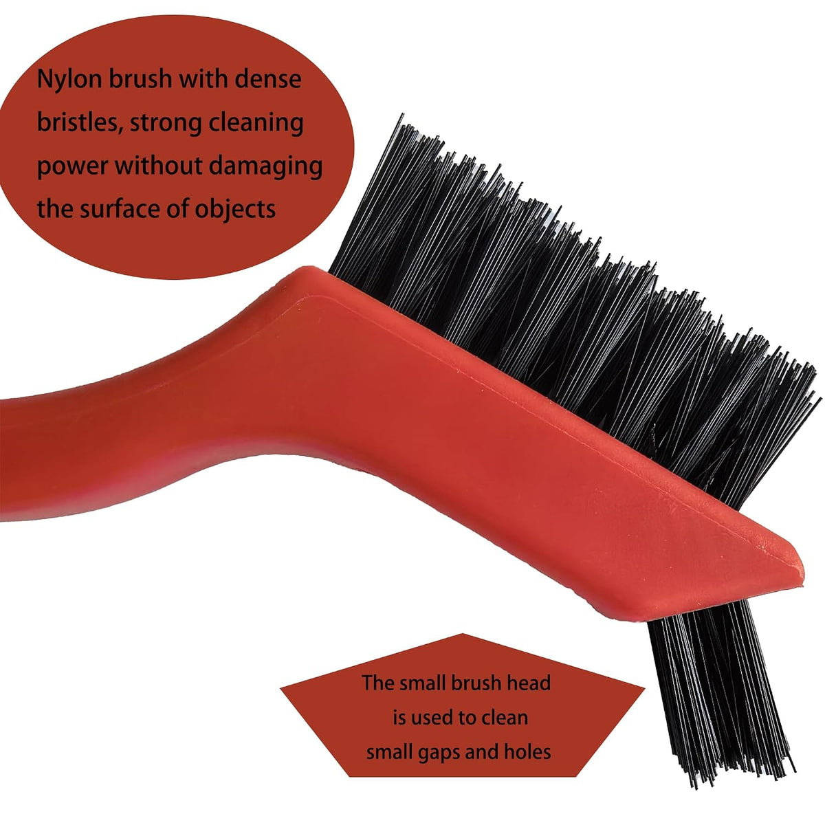 6-Pack Nylon Cleaning Brushes - Non-Scratch Nylon Bristles for Delicate Surfaces & Daily