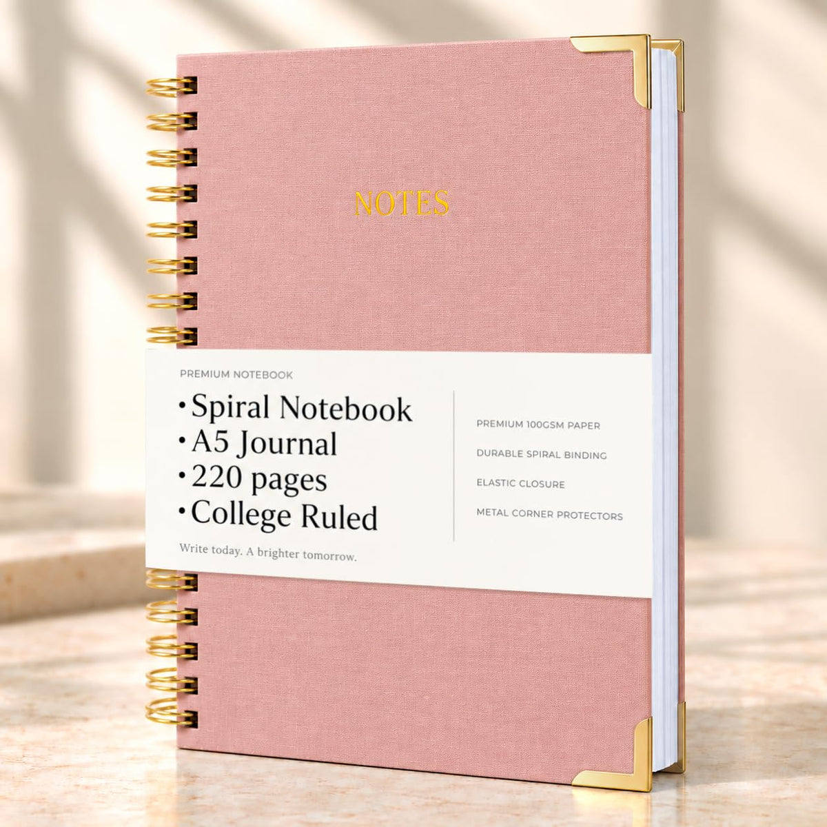 Aesthetic Thick Spiral Notebook Journal For Women in B5 - Linen Hardcover