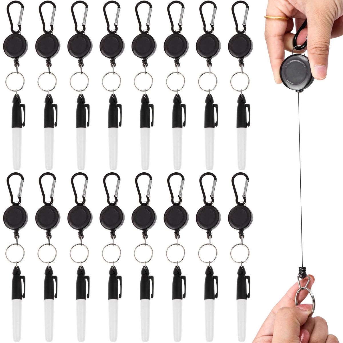 50 Pcs Mini Permanent Markers with Cap Clips Golf Ball Marker Pen Dry Erase Markers with