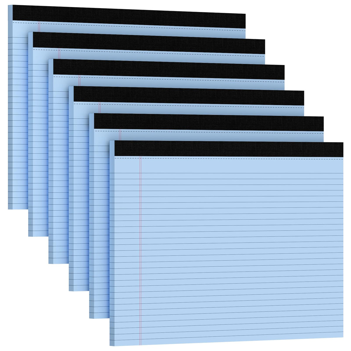 6 Pack Landscape Legal Pads 11x9.5, College Ruled Narrow Rule, Perforated