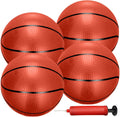 4 Pack Mini Basketballs for Mini Hoops, 6 Inch Inflatable PVC Basketball Balls with Pump