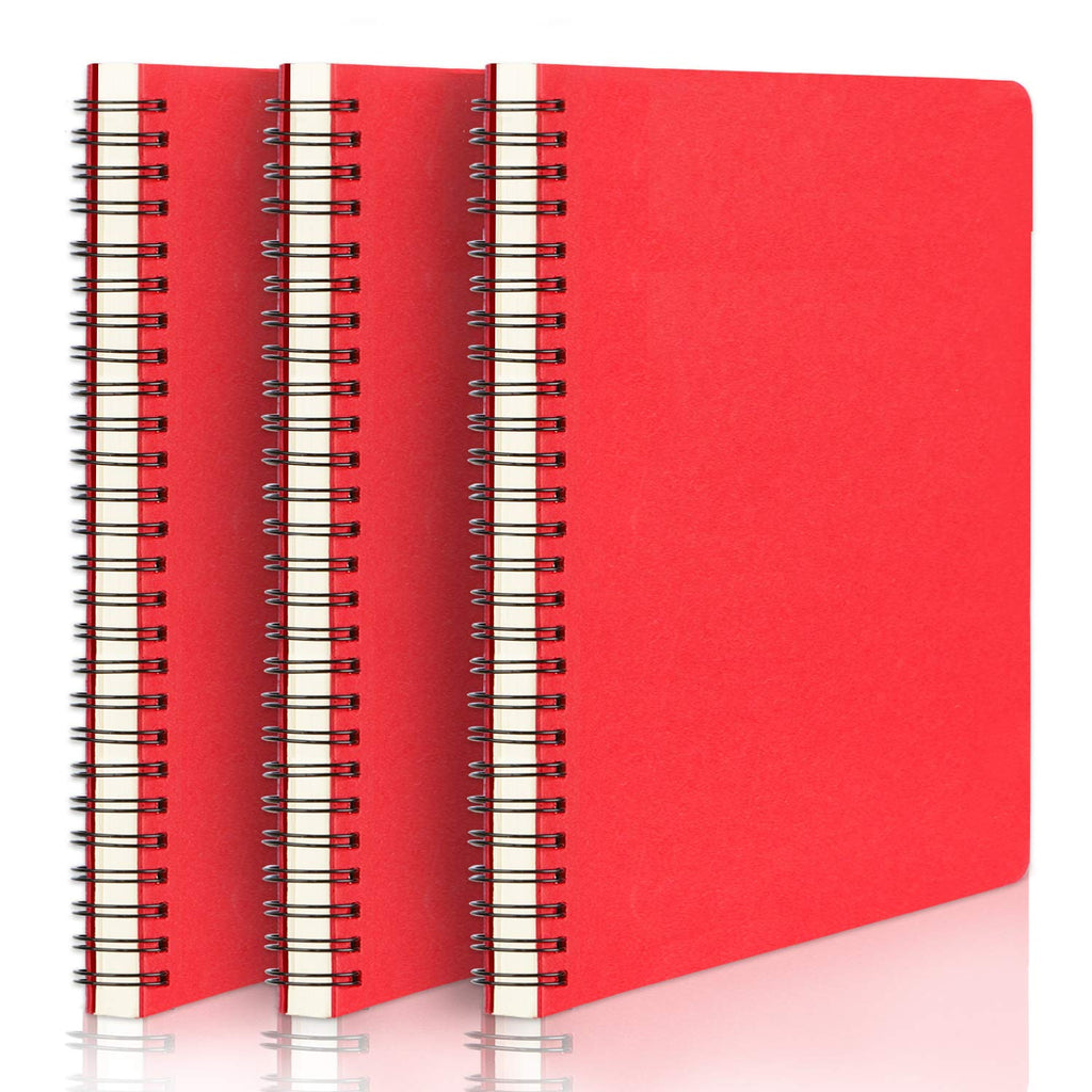 EUSOAR Spiral Lined Notebook, A5 3packs 5.5"X8.3" 120 Pages Hardcover Lined Travel