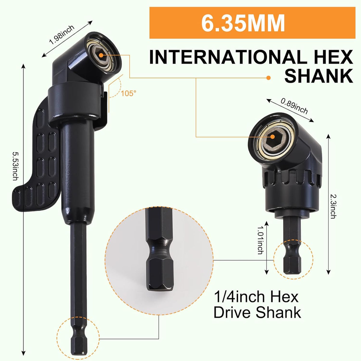 17Pcs Flexible Drill Bit Extension Kit, 1/4" 3/8" 1/2" Adapters