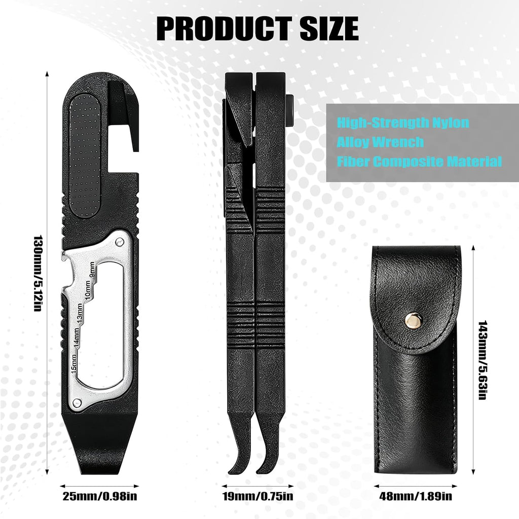 14-in-1 Bike Tire Levers Kit, Portable Bicycle Multi-Tool with Reversible Mini Ratchet