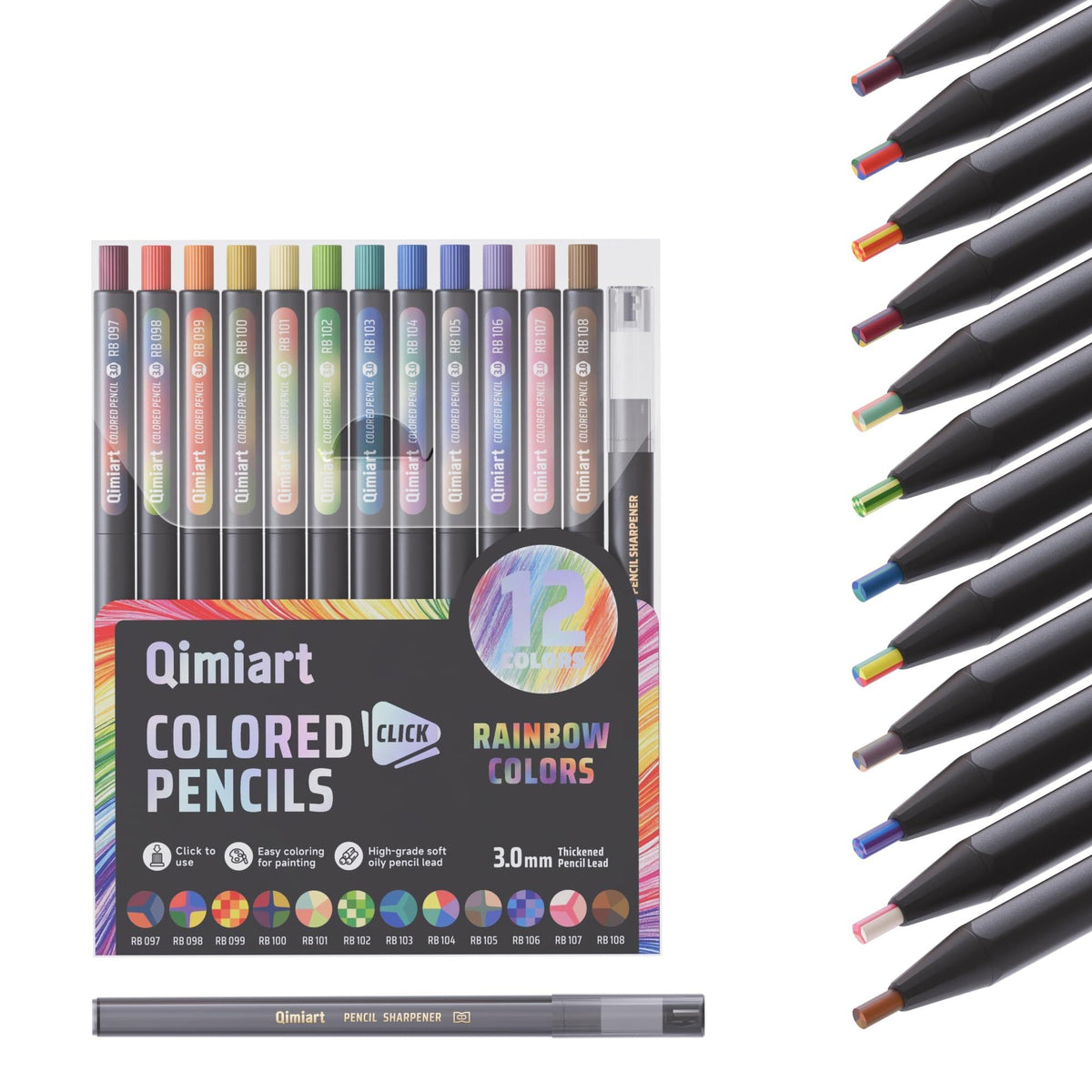 3.0mm Mechanical Colored Pencils Set, Pack of 12 (Metallic Color)
