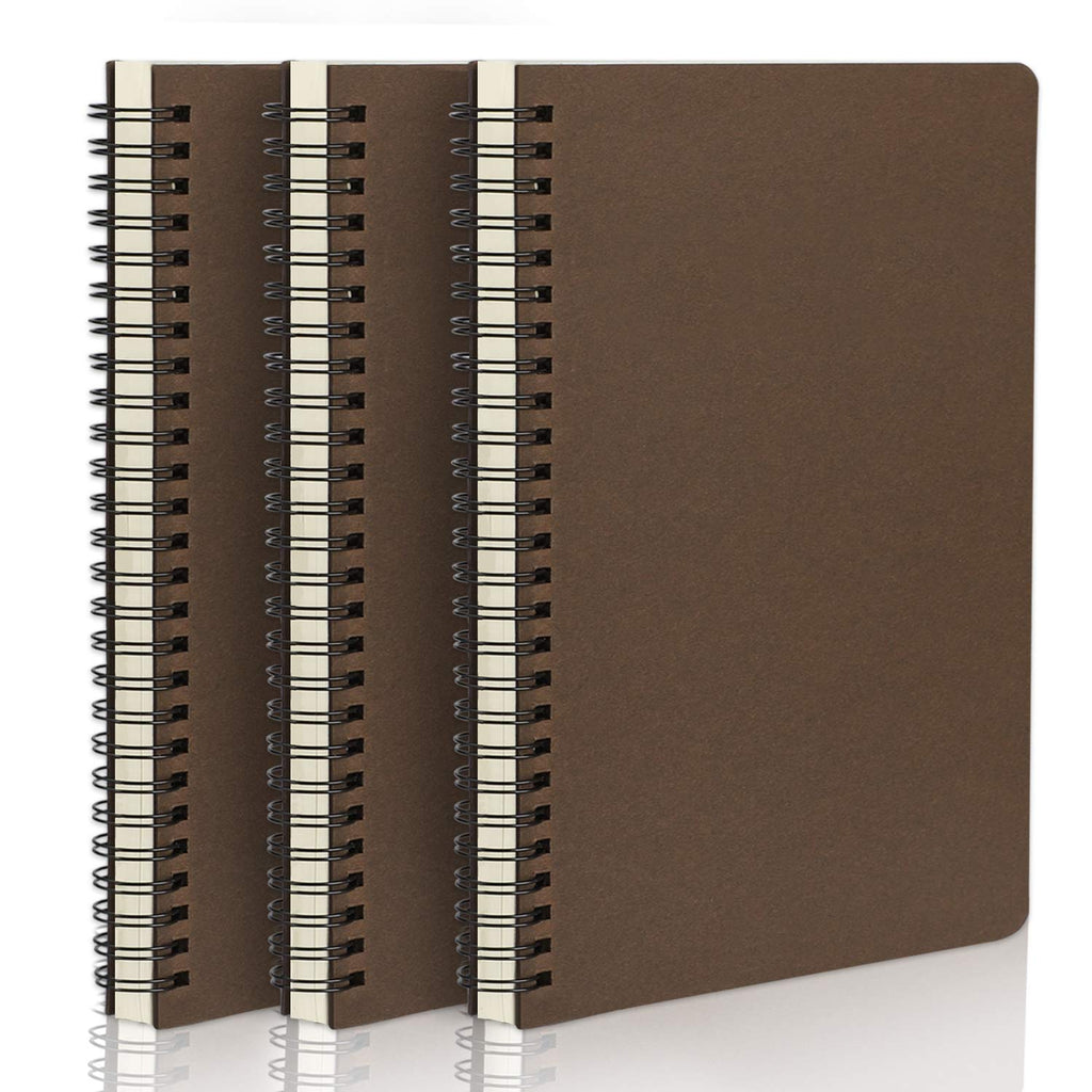 EUSOAR Spiral Lined Notebook, A5 3packs 5.5"X8.3" 120 Pages Hardcover Lined Travel