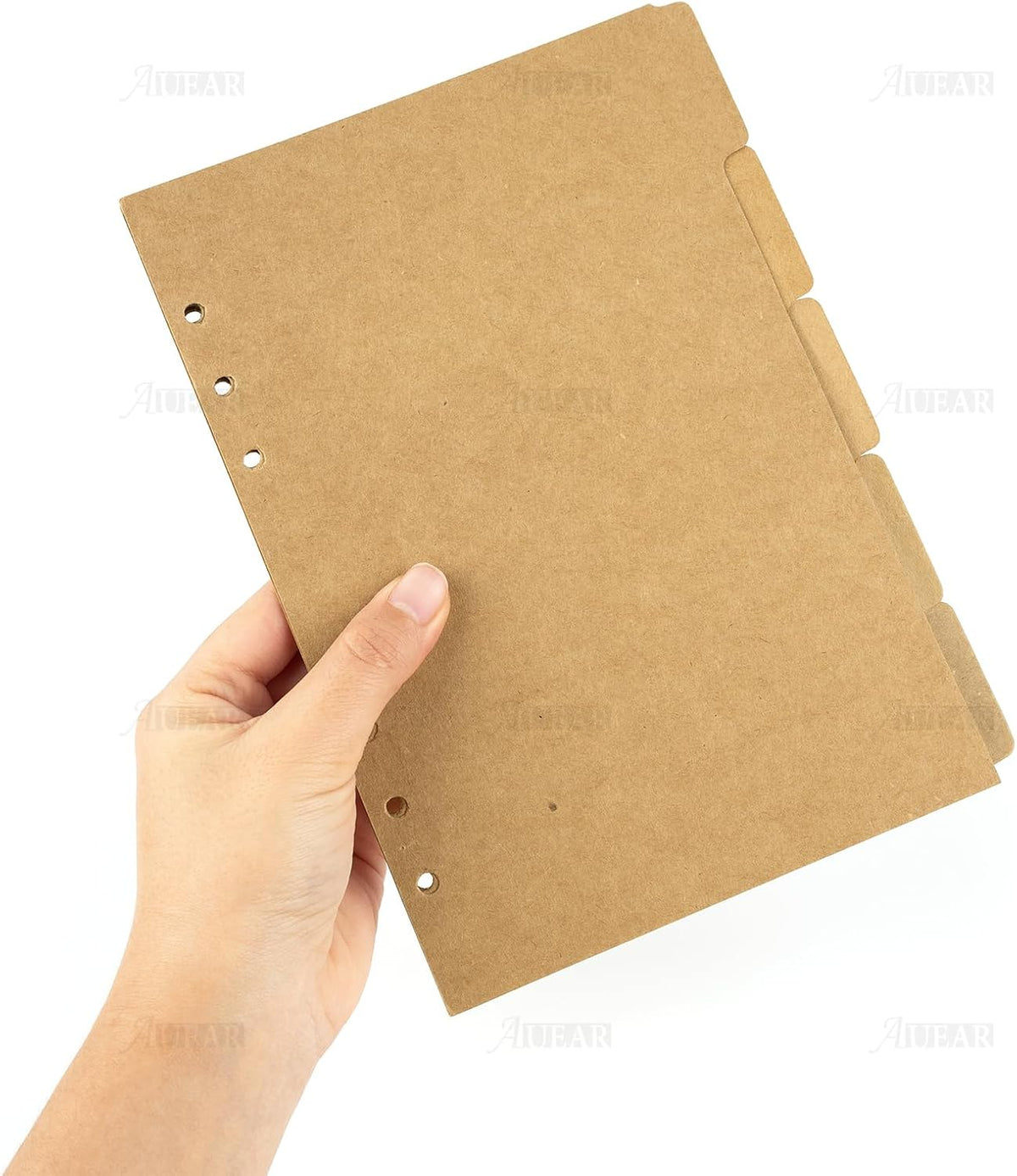 AUEAR, 3 Sets A5 Kraft Paper Divider 6 Holes Ring Index Page Tab Cards for Travel Diary
