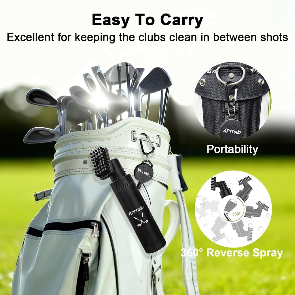 Golf Club Brush Cleaner with Clip, 5 OZ Water Brush with Nylon Bristles